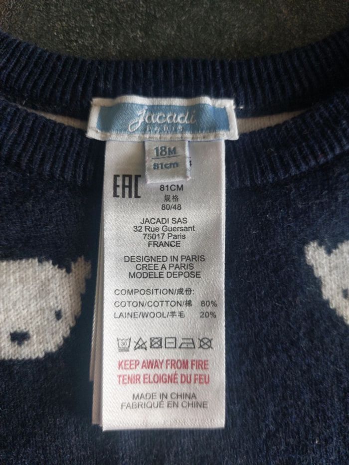 Pull Jacadi taille 18 mois - photo numéro 3