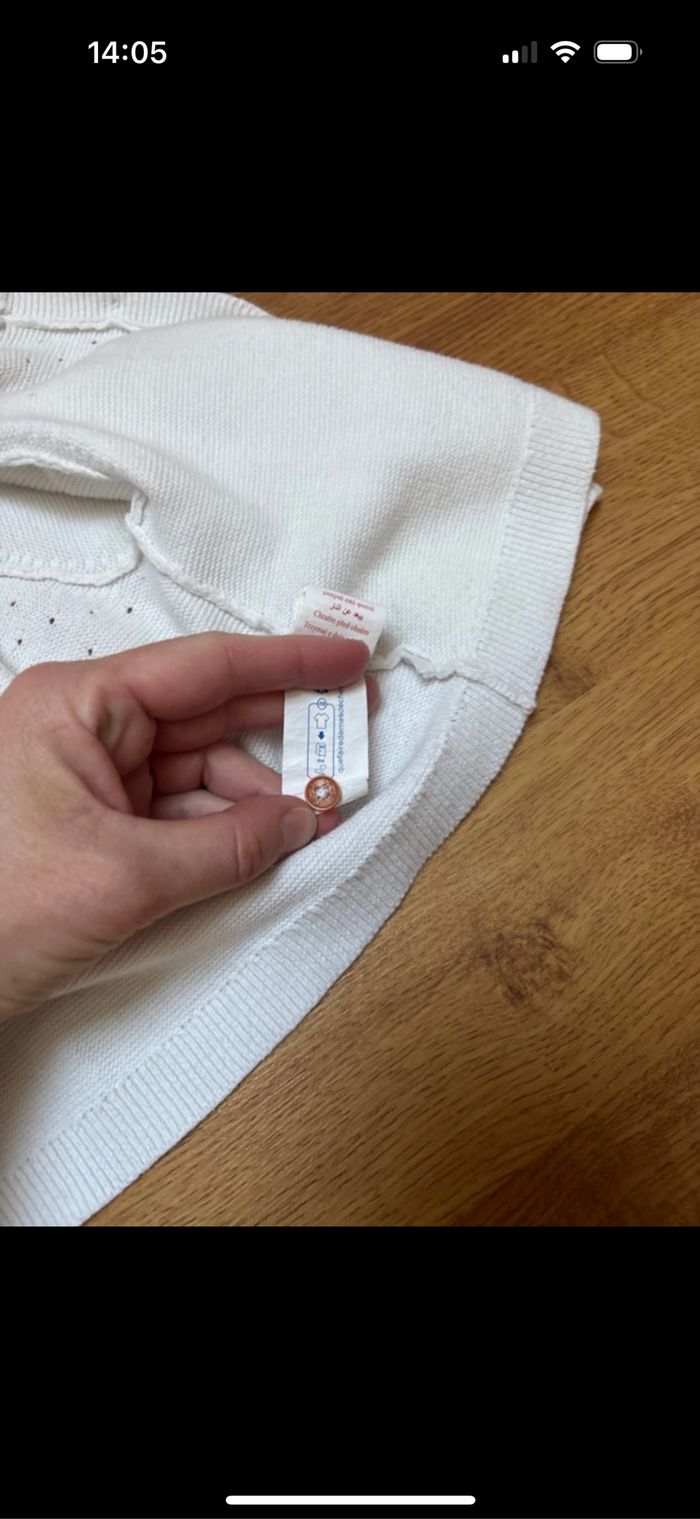 Gilet blanc bébé fille obaibi 12 mois - photo numéro 7