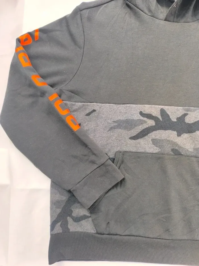 Sweat capuche homme noir logo orange imprimé militaire Ralph Lauren taille L G - bouloches - photo numéro 4