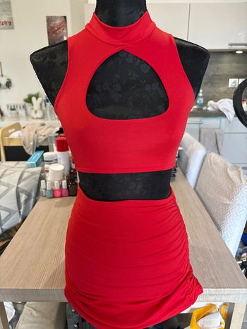 Ensemble jupe top rouge 34