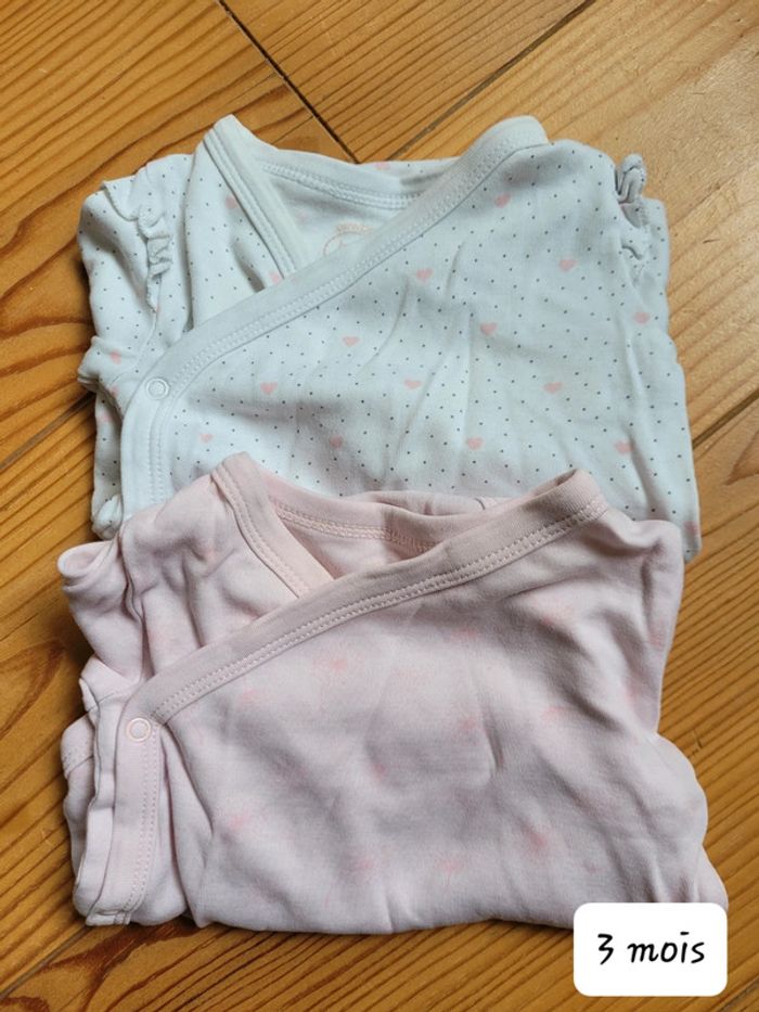 Lot de 2 bodies manches longues (3 mois)