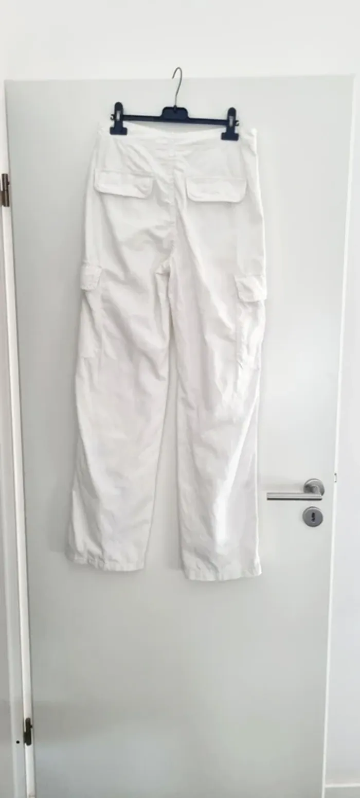 Jean blanc cargo 38 zara - photo numéro 5