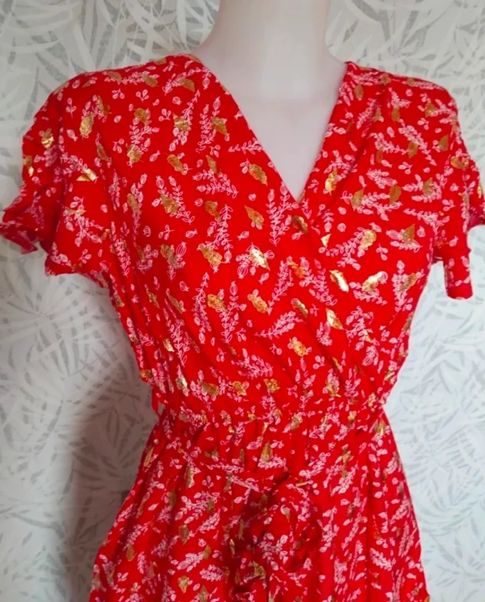 Superbe robe longue femme été avec dorures neuve taille S M 36 38 40 - photo numéro 4