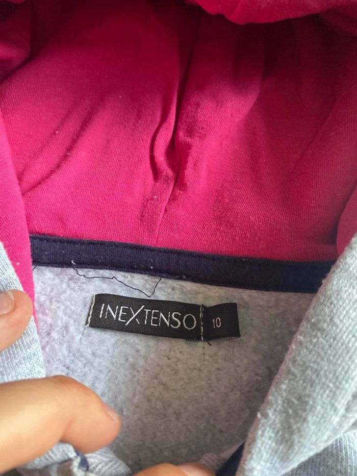 ensemble de survêtement gris et rose pour enfants fille, taille 10 et huit ans inextenso - photo numéro 3