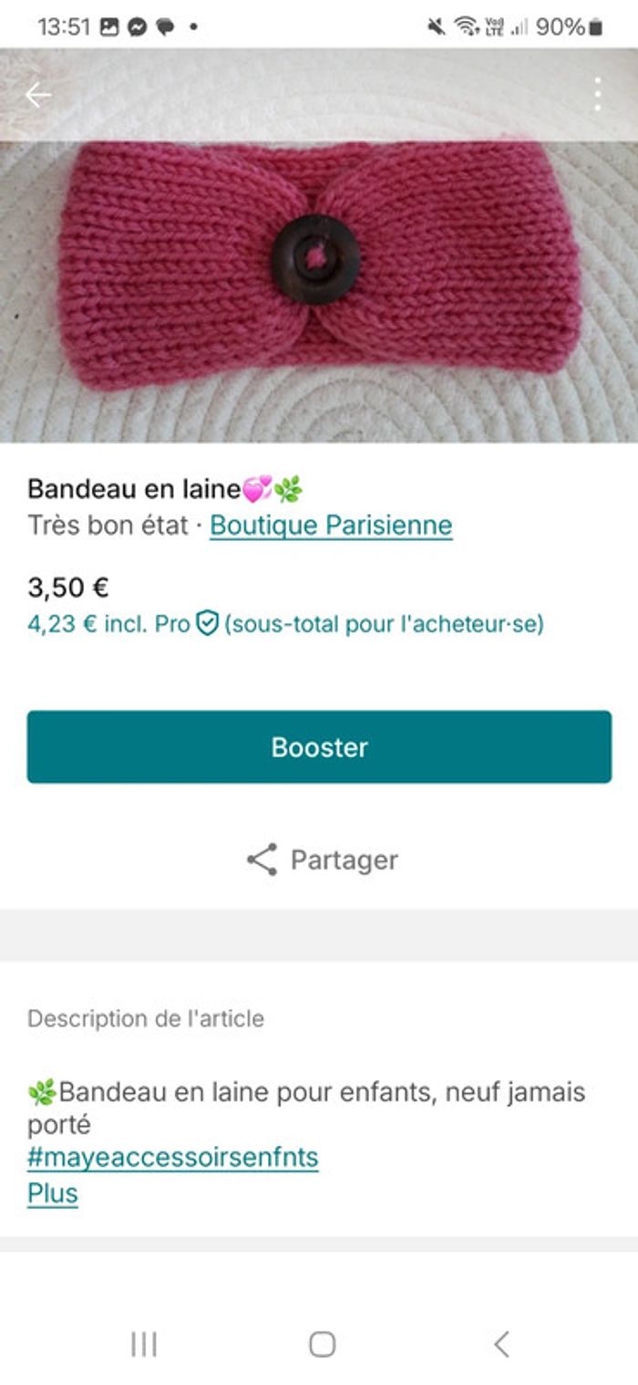 Bandeau rose🌿💝 - photo numéro 5