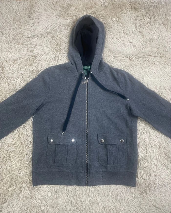 Veste capuche zip femme ralph lauren taille M gris - photo numéro 2