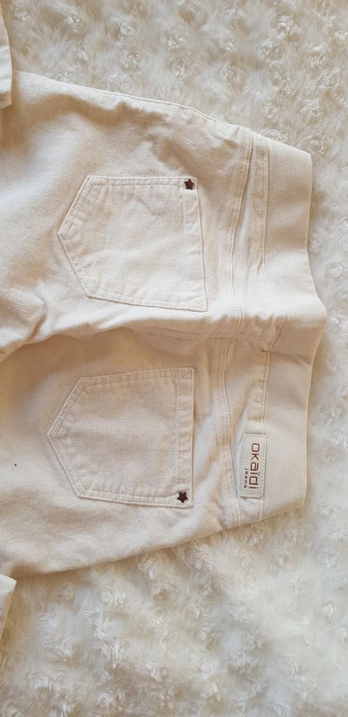 Pantalon tregging neuf fille Okaïdi crème brillant - photo numéro 4