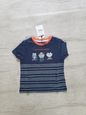 Tee-shirt Sergent major garçon bleu Tiazage 2 ans