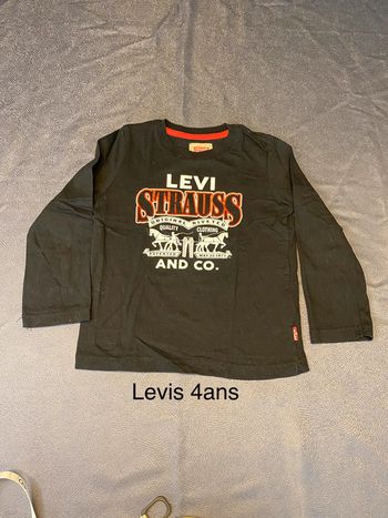 Tee shirt manches longues levis noir 4 ans