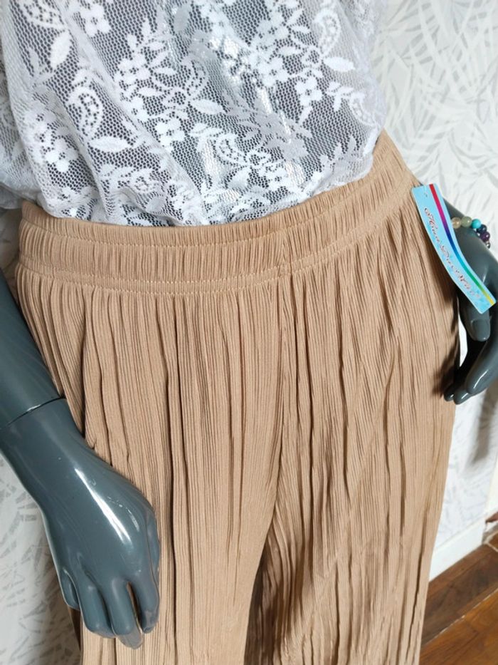 Pantalon plissé jambes larges femme taille 36 38 50 42 44 46 - photo numéro 4