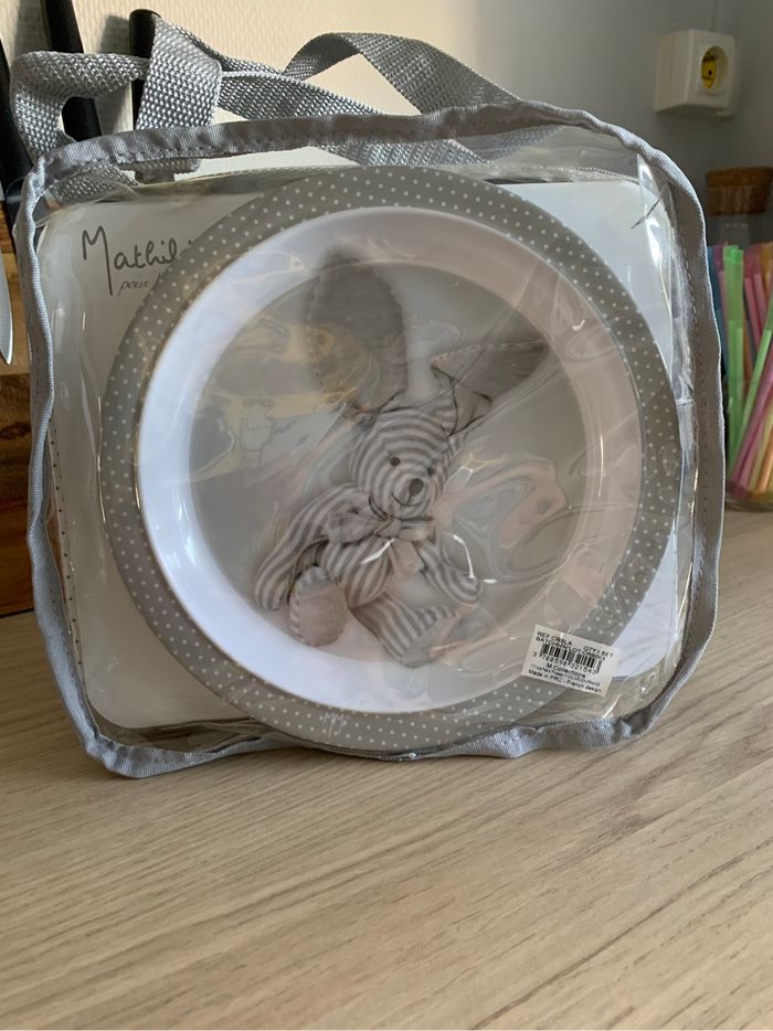 Coffret repas bébé mixte Mathilde M Lapin - photo numéro 2