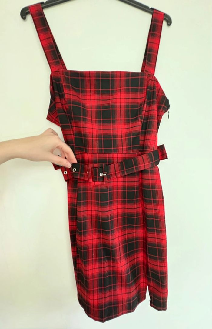 Robe chasuble pinafore motif tartan H&M 40 - photo numéro 2