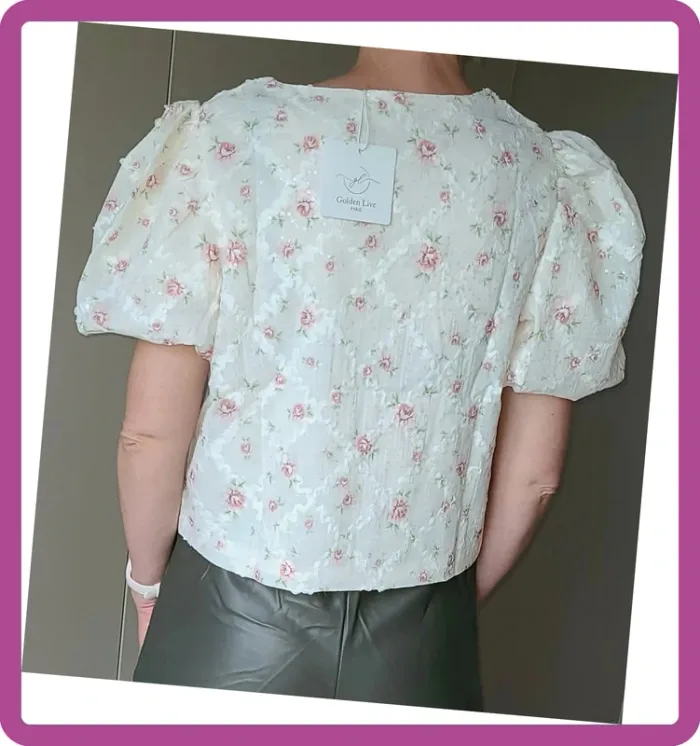 Top floral à sequins, NEUF avec étiquette, Taille S (36/38) - photo numéro 2