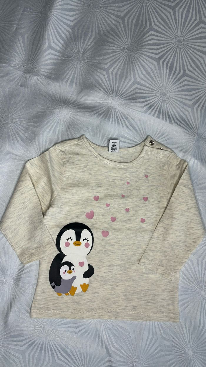 Tee-shirt manches longues fille 6/9 mois - 74 cm - photo numéro 2