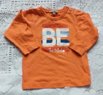 Tee-shirt bébé garçon, orange à message " Be The Artist", Grain de blé - 6 mois, en très bon état