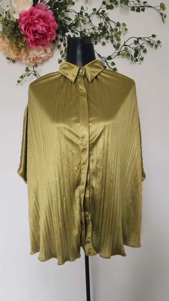 Blouse chemise plissée satinée Taille M 🎀
