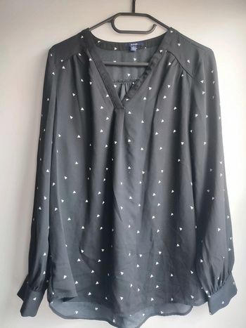Blouse noire triangle blanc