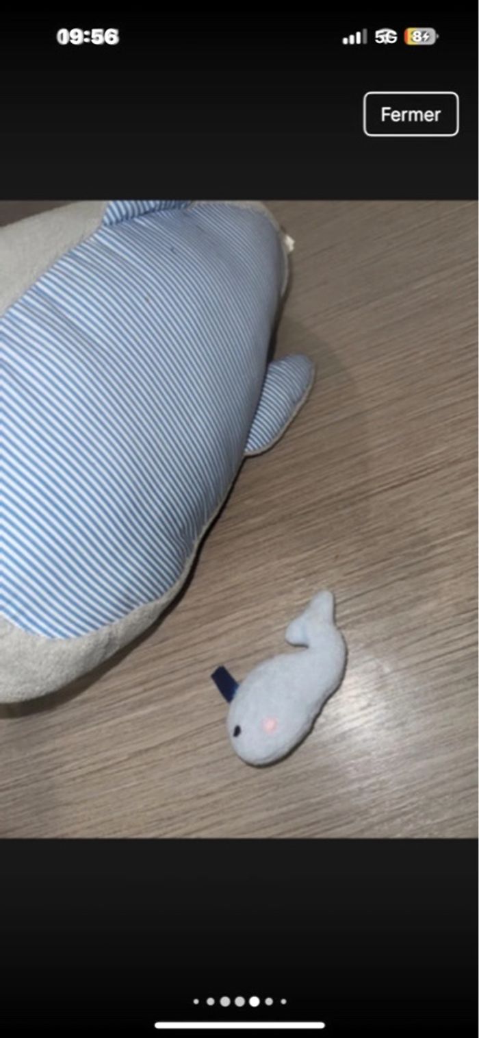 Peluche baleine et son bébé baleine jacadi peu servie - photo numéro 6