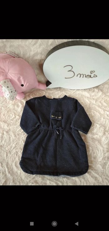 Robe manches longues Fille 3 mois Chat Kiabi