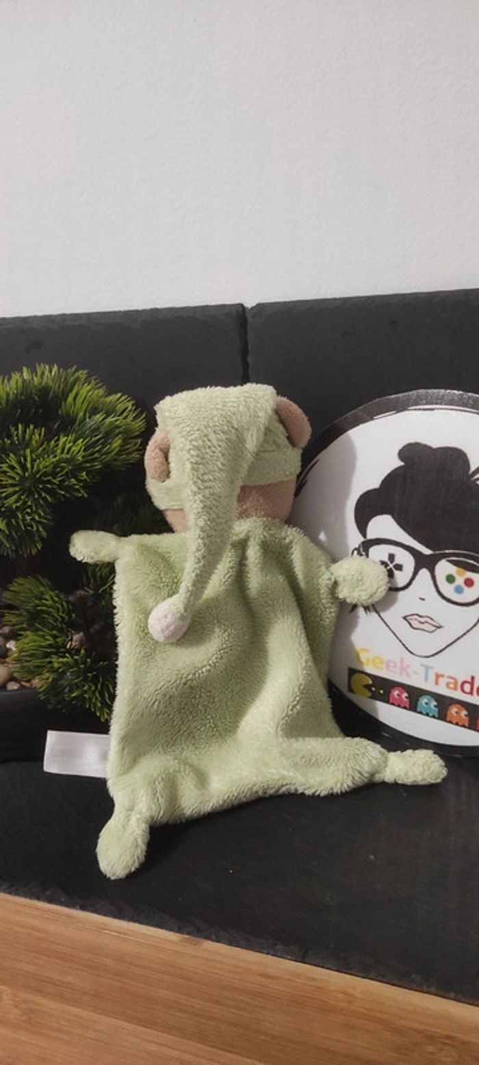 doudou ours nicotoy vert marron bonnet nuit lune étoiles fenêtre coeurs - photo numéro 2