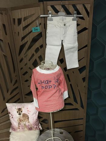 Ensemble pantacourt et t-shirt marinière fille 5 ans