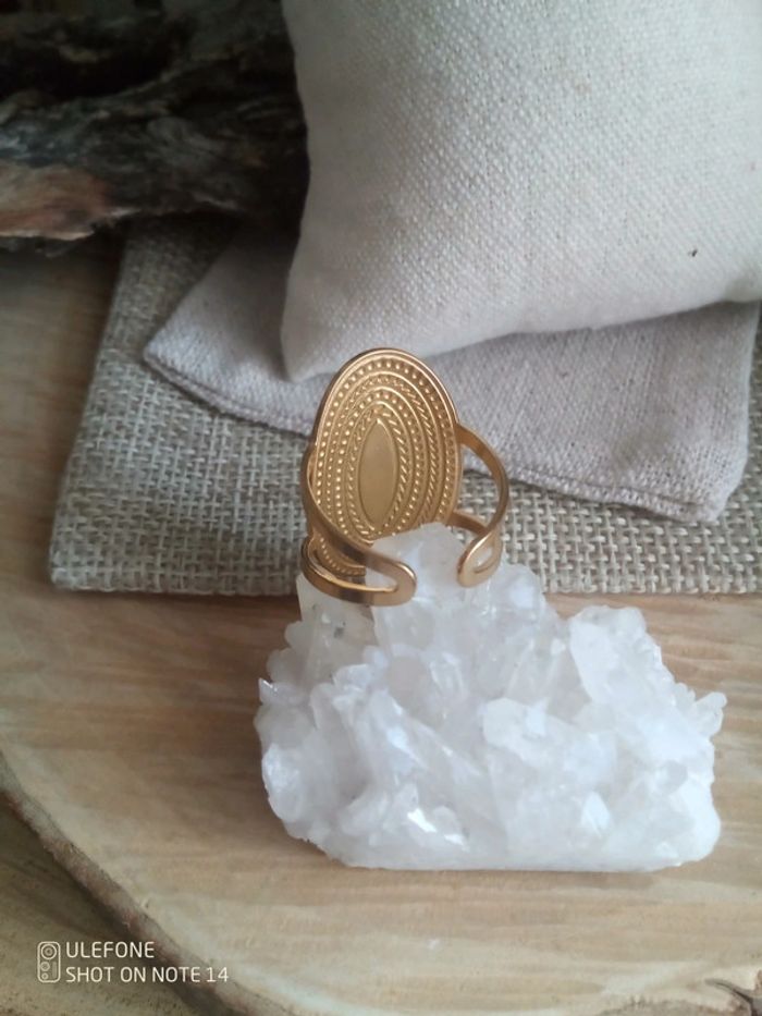 Bague acier doré - photo numéro 2