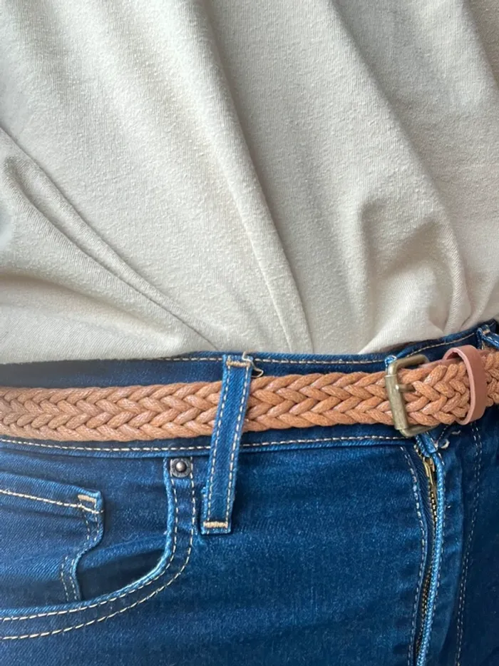 Ceinture marron tressé - photo numéro 3