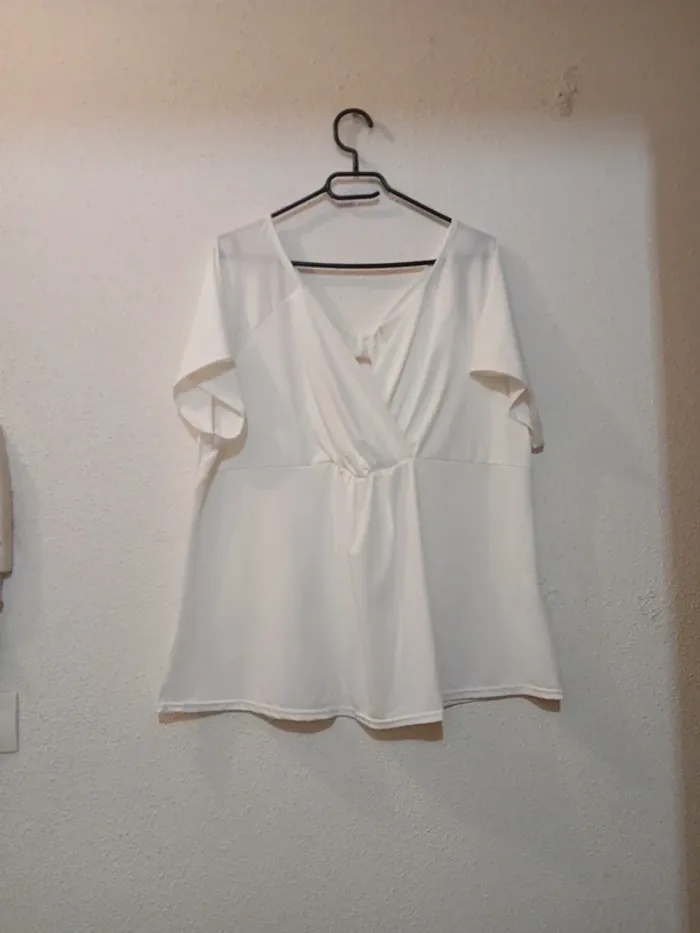 Blouse légère/fluide blanc " tissaia " taille 54/56