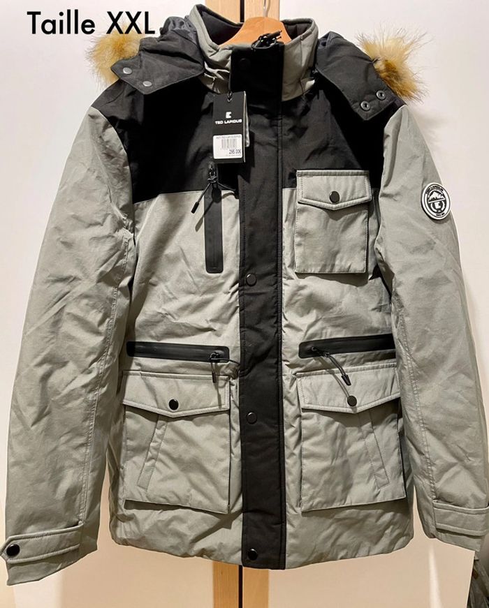 Parka homme Ted Lapidus grise taille XXL