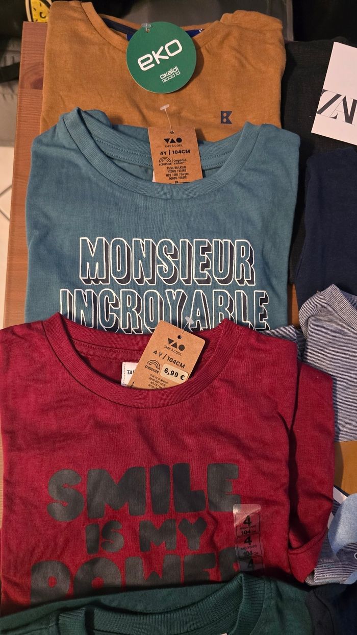 NEUFS (TOUS NON PORTÉS) 🏷💙superbe lot Tee-shirts ML 4 ans garçon - photo numéro 5