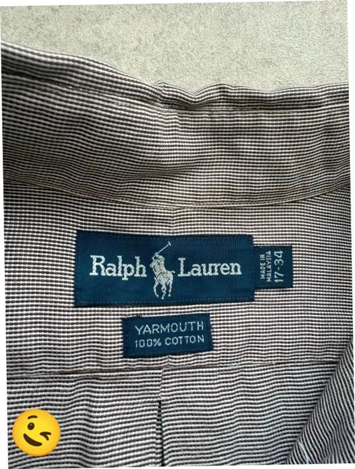Chemise Ralph Lauren manches longues Taille XL gris noir Homme Men CHE126 - photo numéro 3