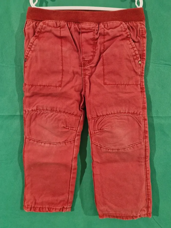 Pantalon renforcé 18 mois (80 cm) rouge Obaïbi