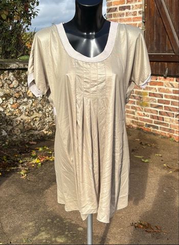 Tunique beige irisée à taille ceinturée • Cocomenthe • T36