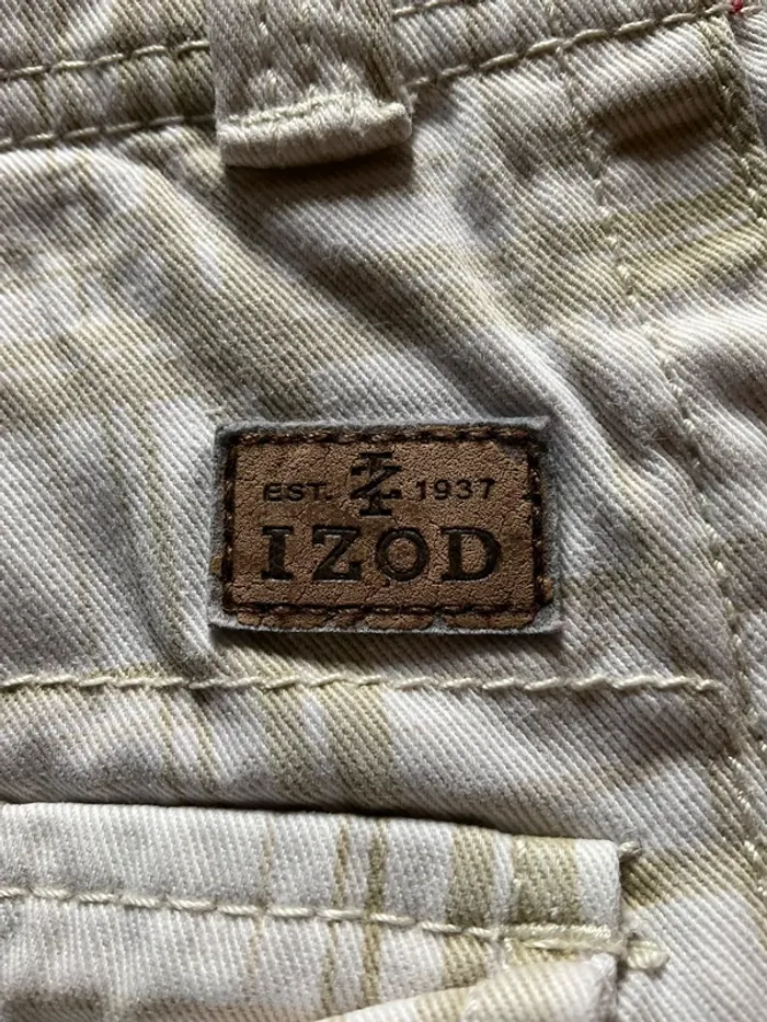 Short cargo crème à carreaux beiges pour homme Izod taille W32 FR42 455 - photo numéro 3