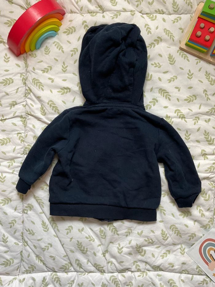 gilet zippé à capuche marine 12 mois kiabi - photo numéro 7