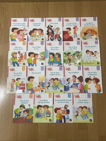 Lot de 19 livres premières lectures je lis pas a pas avec Téo et Nina GS/CP