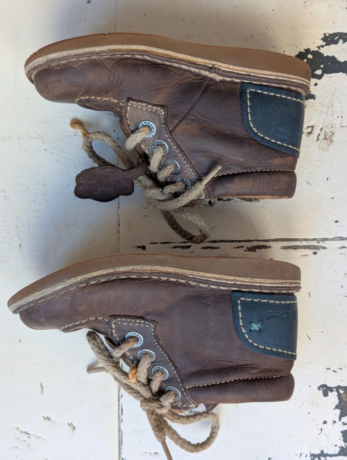 Chaussures montantes en cuir marron Kickers – Taille 25 - photo numéro 3