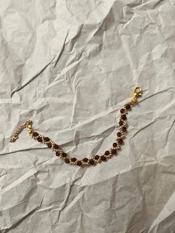 Bracelet fait main marron doré