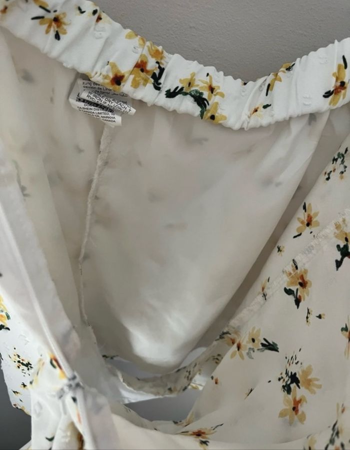 Jupe short d’été blanc à fleurs - photo numéro 7