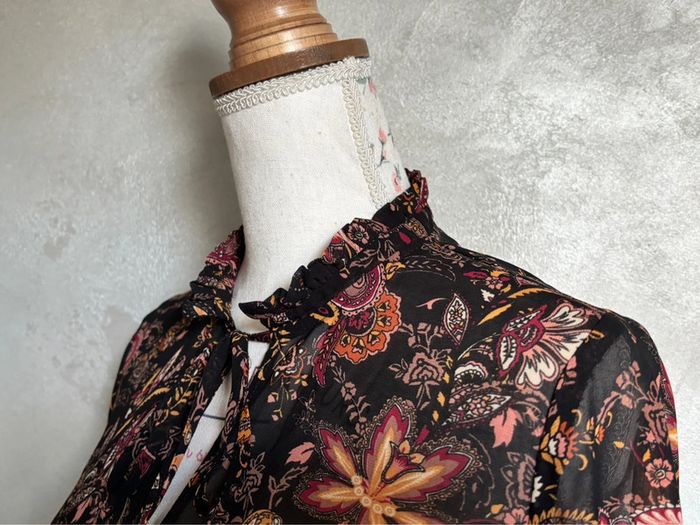 Blouse transparente bohème fleurs manches évasé Forever 21 - photo numéro 5