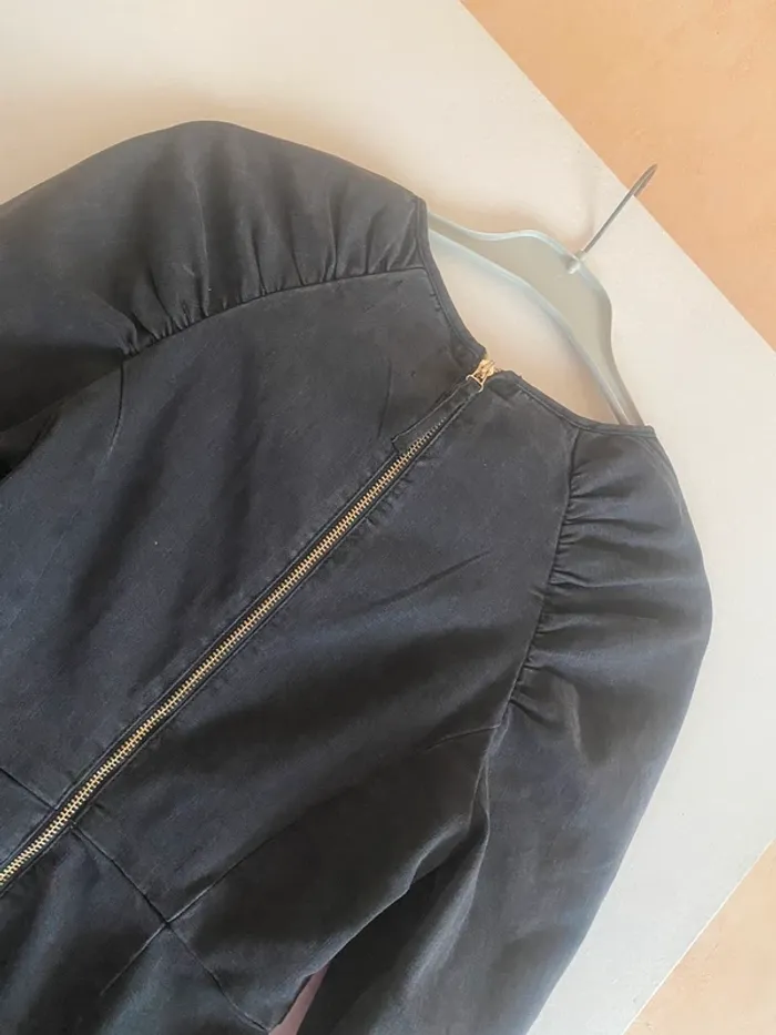 Robe en jean noire grise à fermeture - photo numéro 5