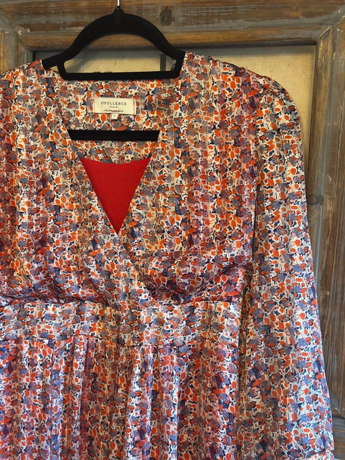 Robe longue modèle Maya à fleurs lurex Opullence Paris taille S - photo numéro 2