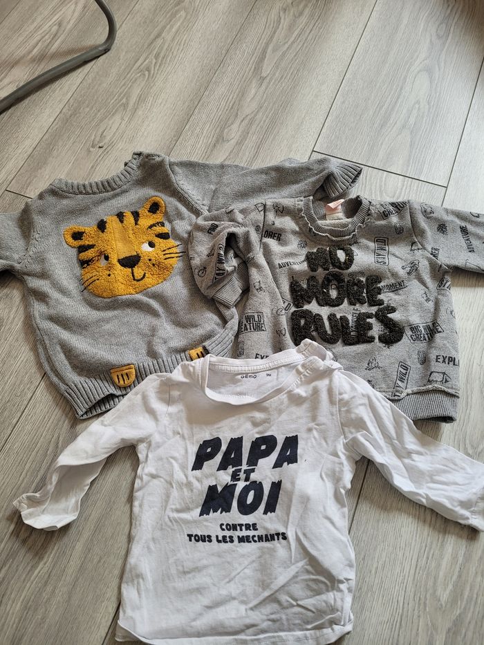 Lot de 2 pulls et 1 tee shirt