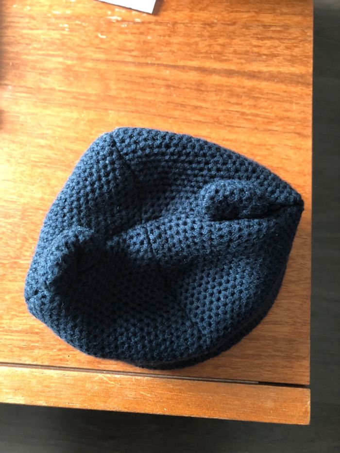 Bonnet bébé bleu marine 0-3 mois (petit) - photo numéro 2