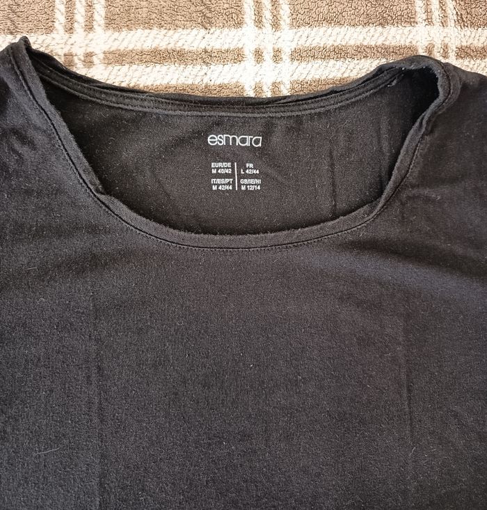 👕 T Shirt Noir Moulant - Taille L (42-44) / Esmara - photo numéro 4