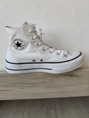 Converse plateforme blanche