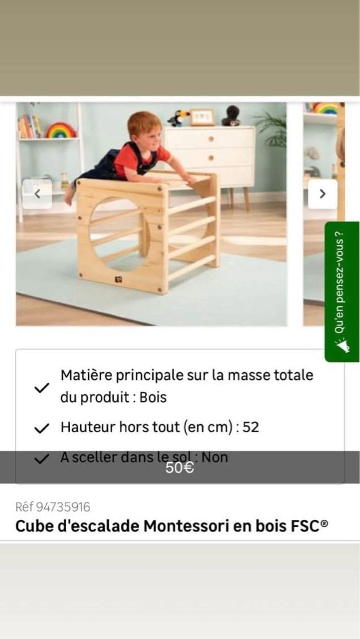 Cube escalade montessori