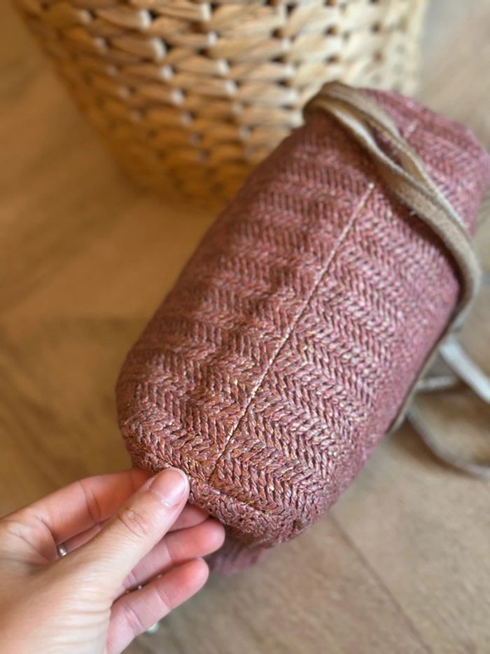 Sac Mila Louise en cuir rose poudré modèle “Mama” avec double anse modulable - photo numéro 7