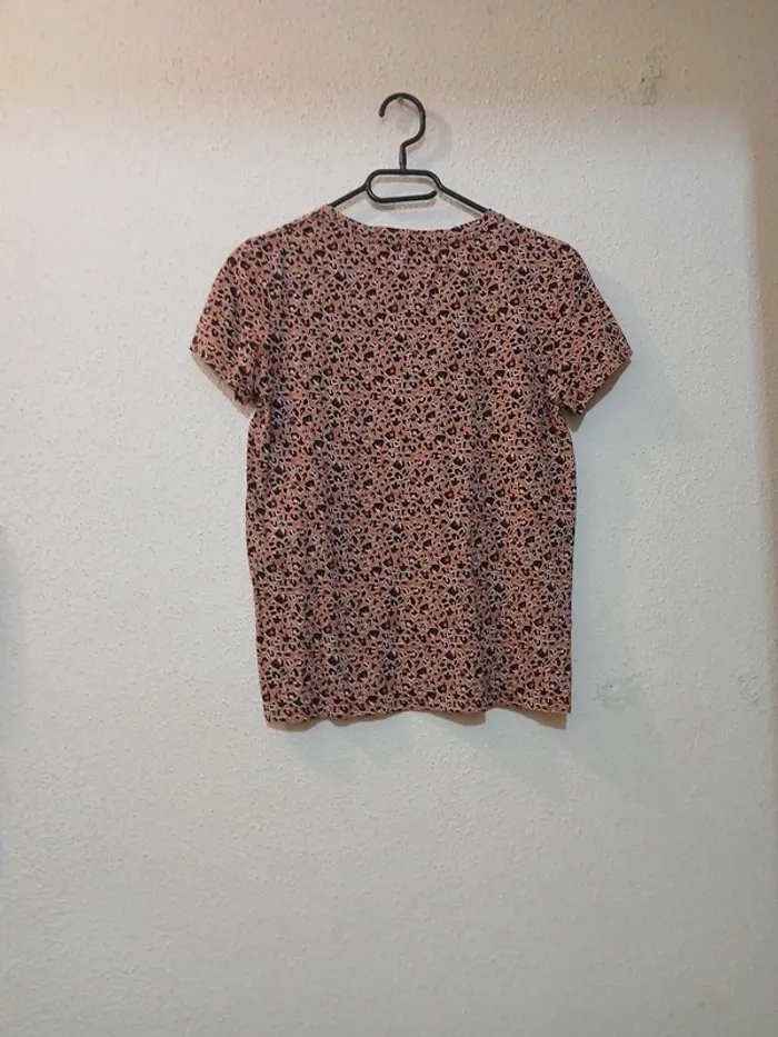 T-shirt femme rose imprimée léopard " kiabi" taille s - photo numéro 4