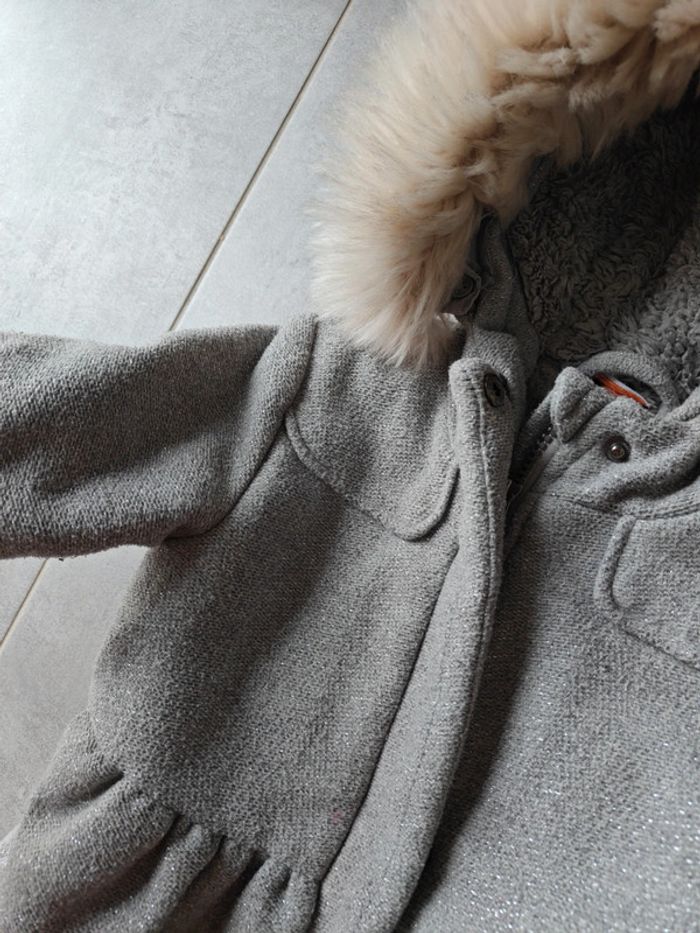 Manteau chaud gris à paillettes - photo numéro 2